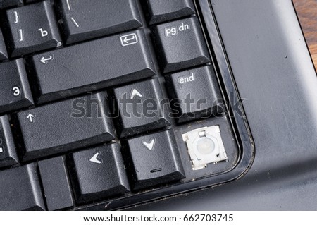 A broken old laptop keyboard