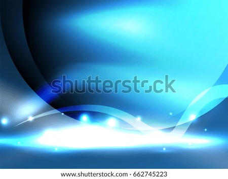 Glowing shiny wave background, vector energy concept illustration