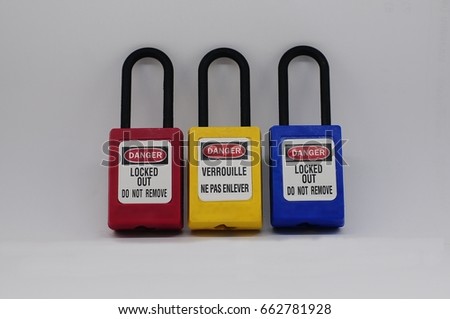 Lock out & Tag out,Lock out station , machine - specific lockout device and lockout point Royalty-Free Stock Photo #662781928