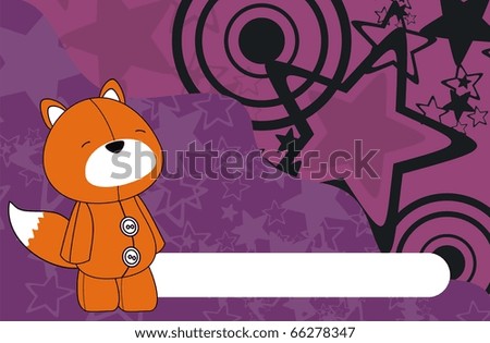 fox plush cartoon background in vector format very easy to edit