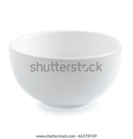 White ceramic bowl on white background Royalty-Free Stock Photo #66278749