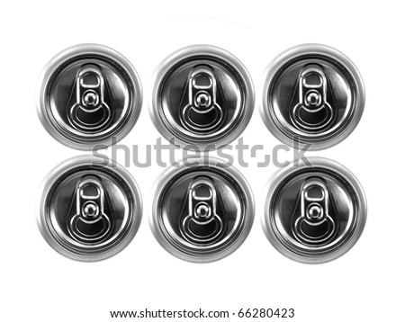 Aluminum cans isolated against a white background
