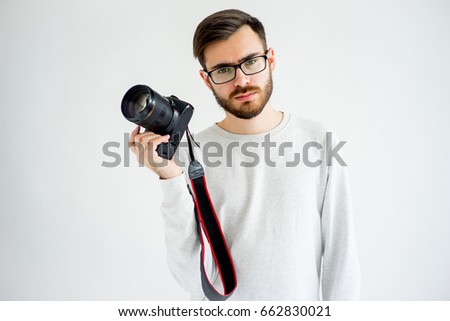 Male photographer with dslr