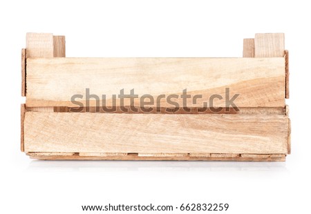 wooden crate isolated on white background Royalty-Free Stock Photo #662832259