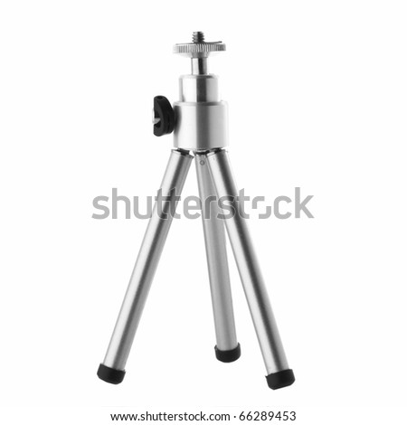 small photo tripod isolated over white background