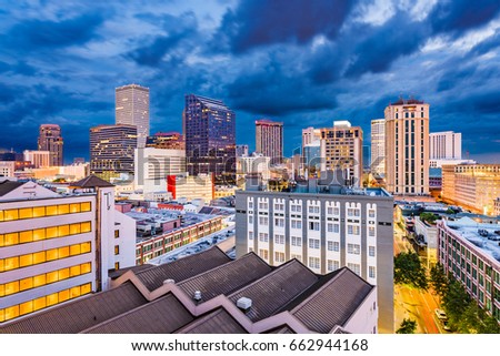 New Orleans, Louisiana, USA central business district skyline.
