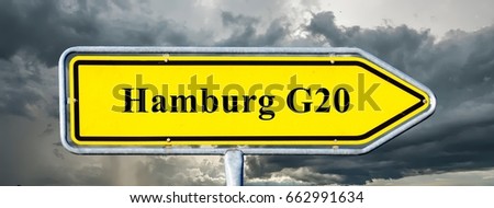 Sign, signpost Hamburg G20 summit