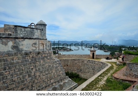 The citadel of San Pedro de la Roca Castle in Santiago de Cuba.  Designed by Giovanni Antonelli in 1637 on behalf of the city governor Pedro de la Roca as a defense against raiding pirates. 