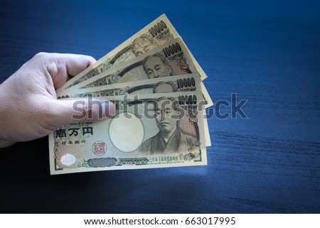 yen notes  money concept background Closeup of Japanese currency yen bank