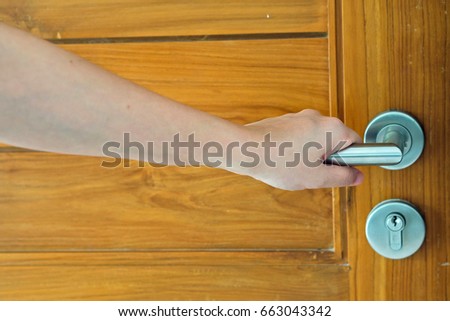 handle door wood background
