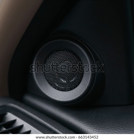 small loudspeaker stereo music audio in modern car