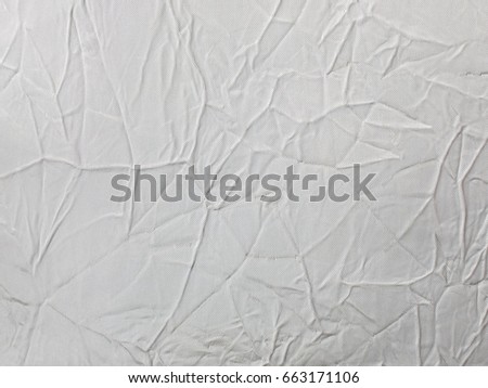 Top View of Bedding Sheet Crease. Abstract Art Line of Wrinkled on White Fabric Textile Background Texture used as Template to mock up or input Text