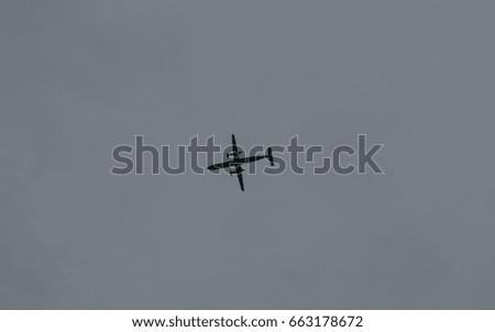Jet plane approaching landing on  sky