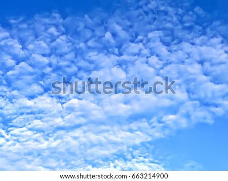 Blue sky with white cloud wave, atmosphere in Bangkok Thailand. Natural abstract Background. Firmament background.