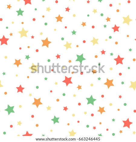 Holiday background, seamless pattern with stars. Vector illustration.
