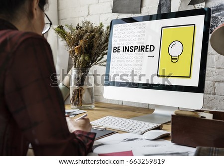 Woman working on computer network graphic overlay