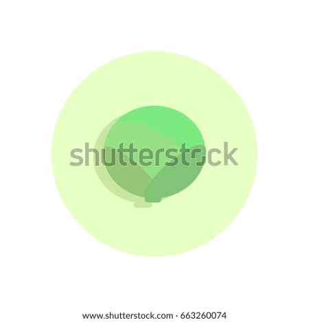 Cabbage flat icon. Round colorful button, circular vector sign, logo illustration. Flat style design