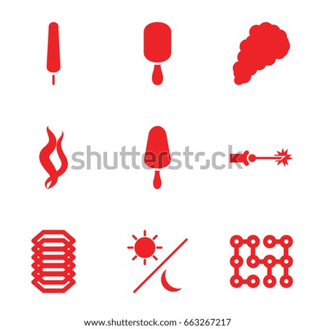 Dark icons set. set of 9 dark filled icons such as ice cream on stick, smoke, electric circuit