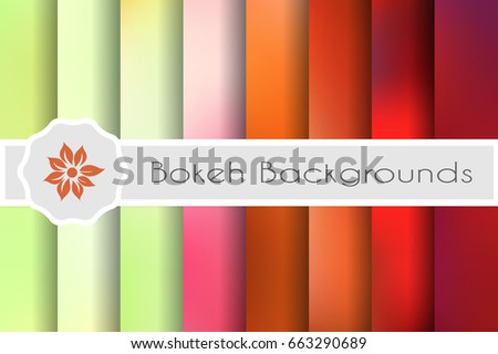 Bokeh backgrounds set of decorative backdrops for design and craftwork craftsmanship