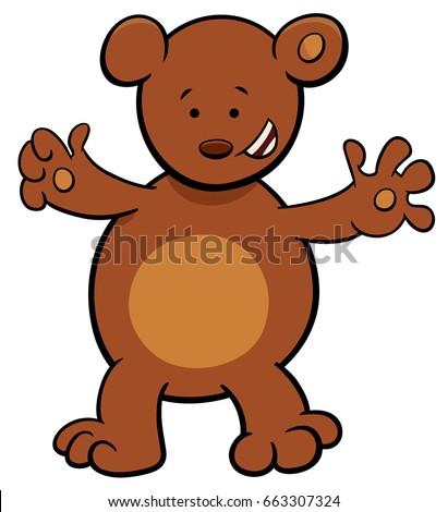 Cartoon Illustration of Little Bear Animal Character