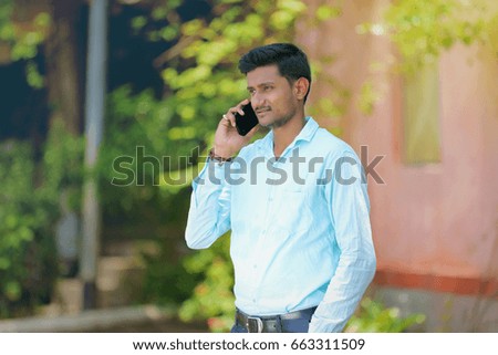 man talking on mobile