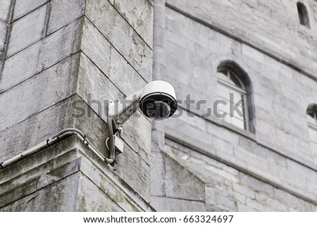 Surveillance camera, security system detail, closed circuit television