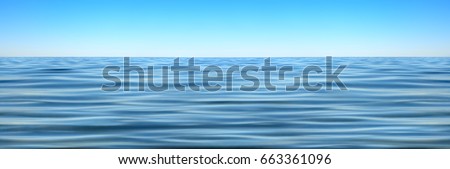 Panorama of sea waves against the blue sky Royalty-Free Stock Photo #663361096