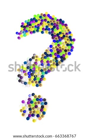 question from the plastic caps isolated on the white background