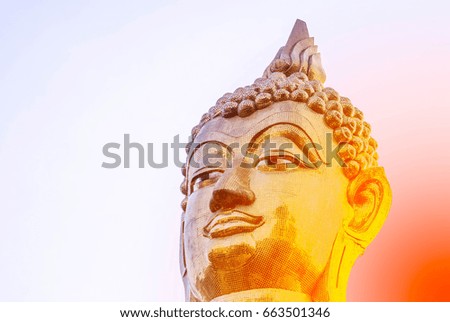 Head or face of Buddha in enlightenment
