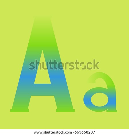 Alphabet letters Aa in colored gradient