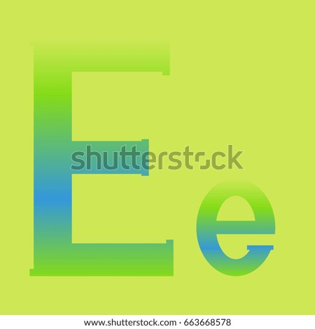 Alphabet letters Ee in colored gradient 
