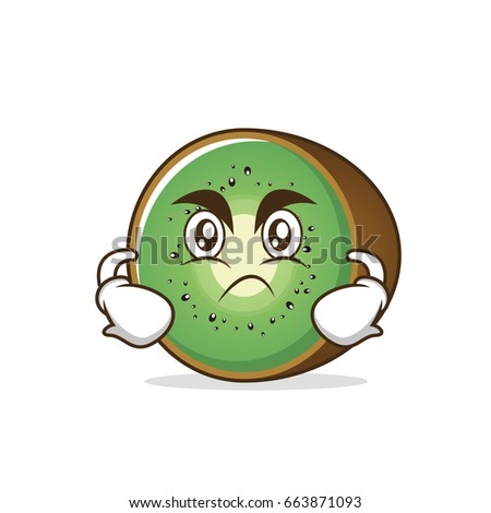 Angry kiwi fruit character cartoon vector art