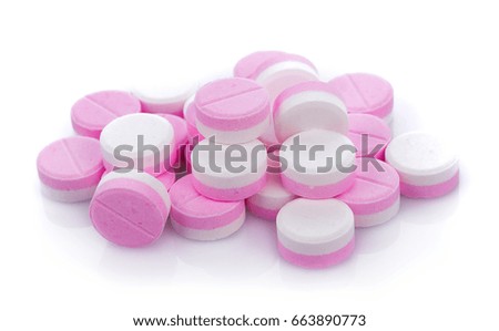 medical pills isolated on white background
