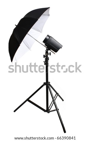 tripod umbrella studio flash white background