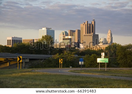 Columbus, Ohio approaching from the northeast in the morning