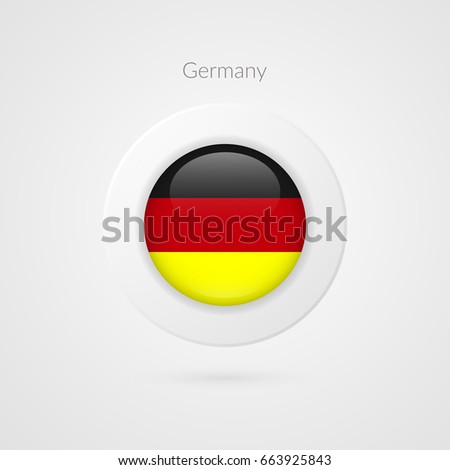 Vector German flag sign. Isolated Germany circle symbol. European Union country illustration icon for presentation, project, advertisement, sport event, travel, concept, web design, badge, logo