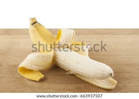 Banana on a wooden board