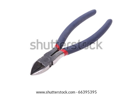 pliers with blue handles isolated on white frne