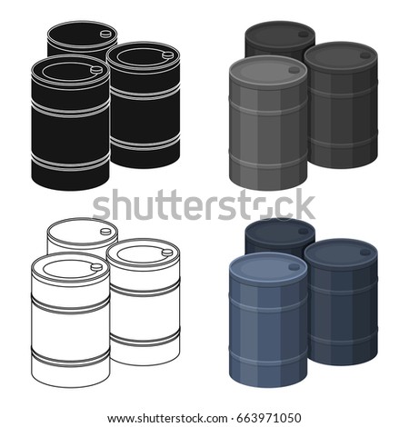 Barricade of empty barrels.Paintball single icon in cartoon style vector symbol stock illustration web.