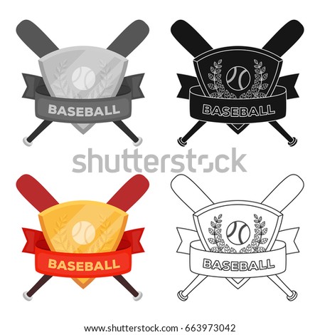Emblem. Baseball single icon in cartoon style vector symbol stock illustration web.