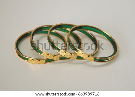 Green & Gold bangles / Indian Women Bangles