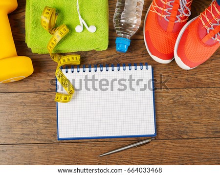 Notebook and fitness equipment