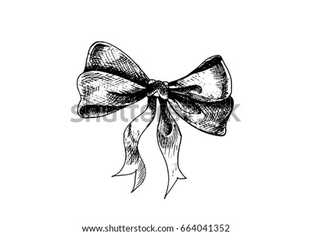 Hand-drawn ribbon tied in a bow