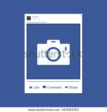 Photo frame inspired by facebook for friends internet sharing. Vector template