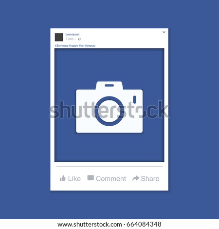 Social network photo frame vector illustration. Facebook. Vector illustration