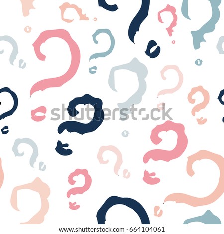 Seamless pastel Question mark pattern by hand