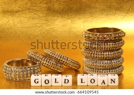 gold mortgage and gold loan Royalty-Free Stock Photo #664109545