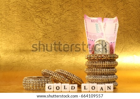 gold mortgage and gold loan Royalty-Free Stock Photo #664109557