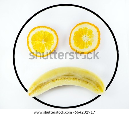 Fruit in the form of a sad face