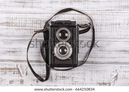 Very old rare photo camera, close up